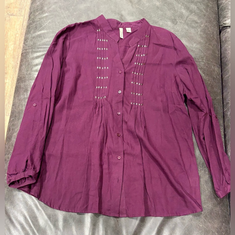 St. John's Bay Deep Purple Blouse